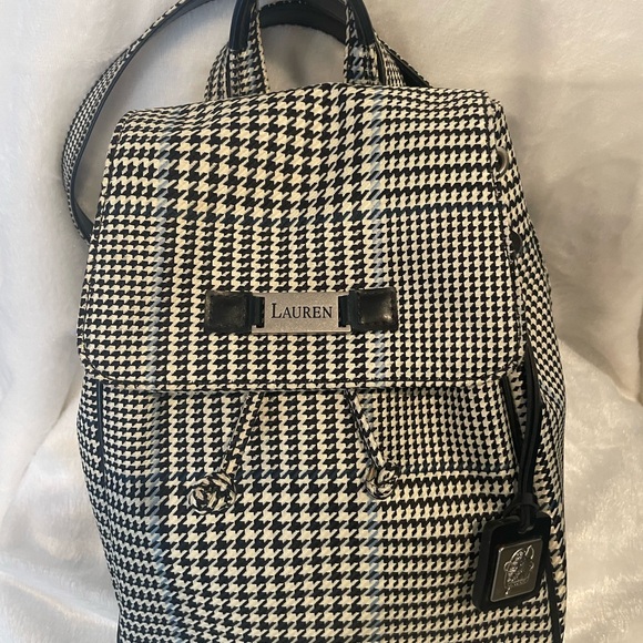 Ralph Lauren Handbags - Ralph Lauren Black and Cream Houndstooth Bag
